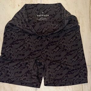 PARAGON Black Animal-Print Bike Shorts